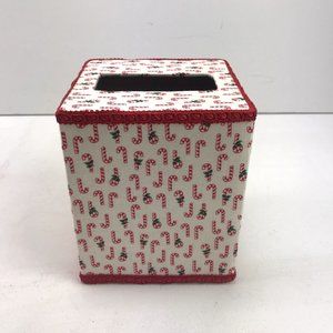 Handmade Christmas Candy Cane Fabric Kleenex Tissue Cover Box Holiday Decor